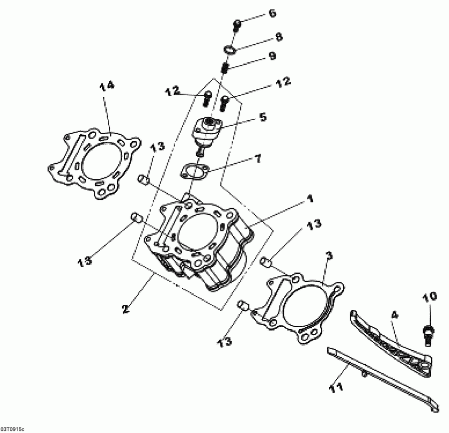  Bombardier DS 250 NA & INT, 2015 - Cylinder