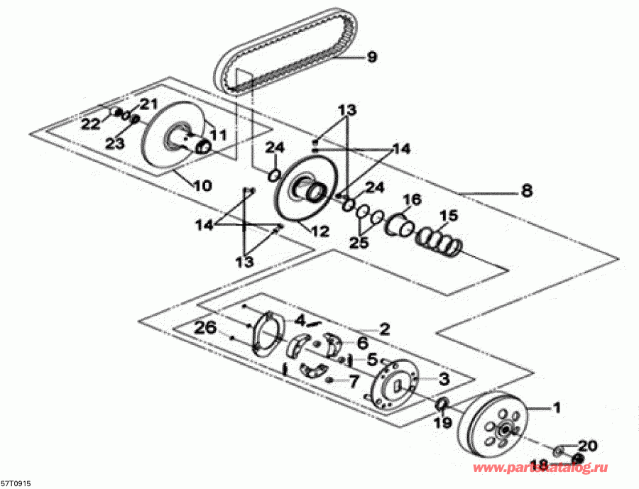 BRP DS 250 NA & INT, 2015 - Driven Pulley