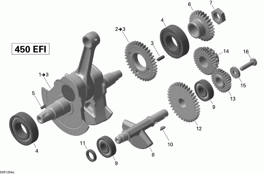 ������������  ����������� DS 450EFI STD, 2015 - Crankshaft