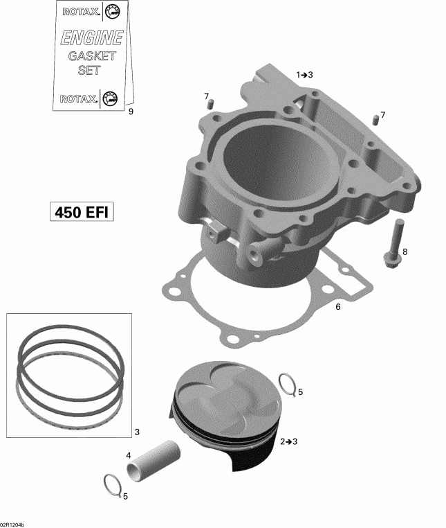 ATV BRP DS 450EFI STD, 2015  - Cylinder And Piston