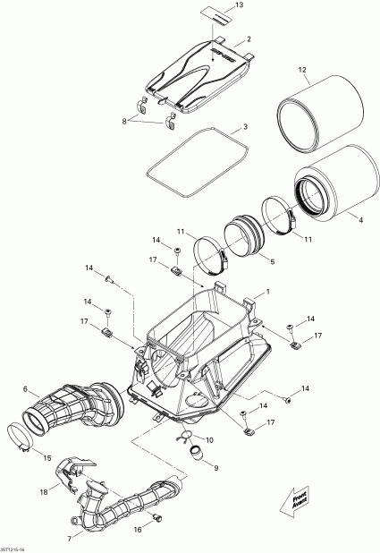 BRP DS 450EFI STD, 2015 ������ - Air Intake Silencer