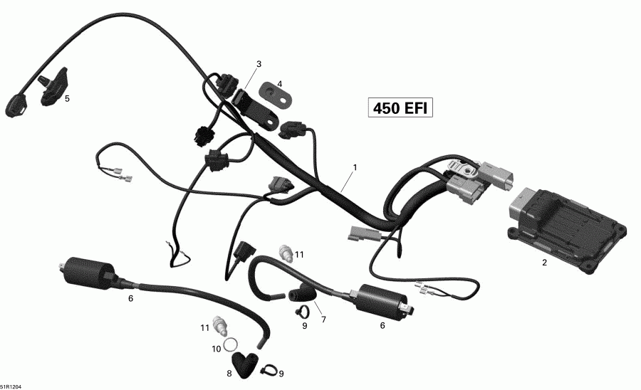   DS 450EFI Xxc, Xmx, 2015  - Engine Harness And Electronic Module