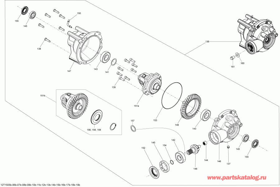  BRP  Outlander 1000 EFI Xmr, 2015 - differential_12t1519b