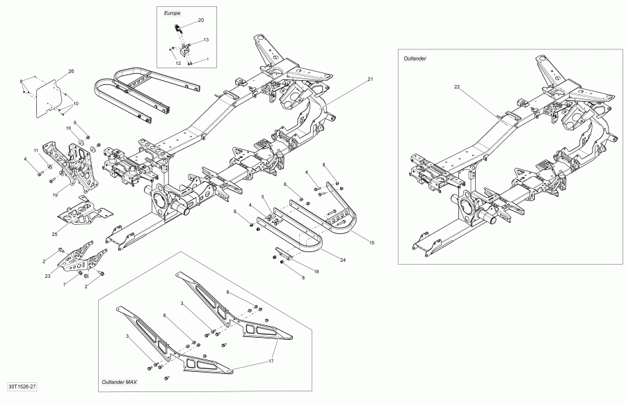 ATV BRP  Outlander 400 EFI, STD(International only), 2015 - 30t1526
