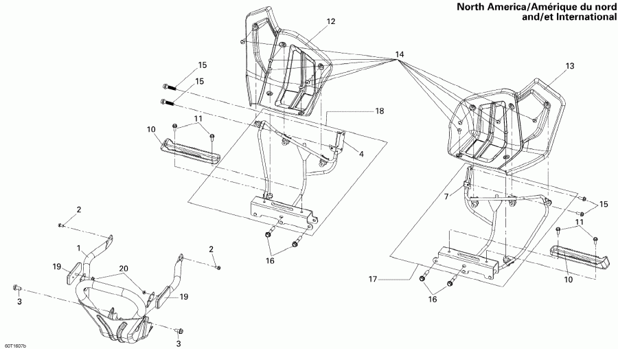 ATV BRP DS 250, 2016 - Front Bumper And Footrests North America, International