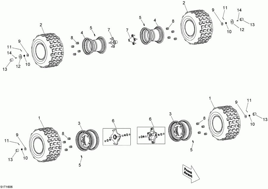 ATV BRP  DS 90 X, 2016 - Wheels And Tires