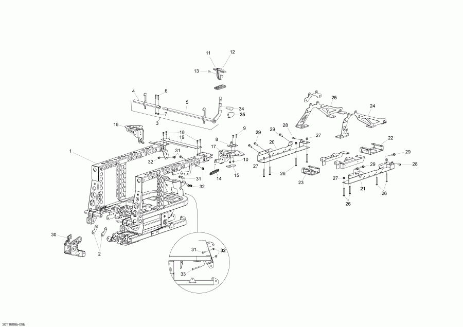  Bombardier Outlander 6X6 - 1000 EFI, 2016  - Frame