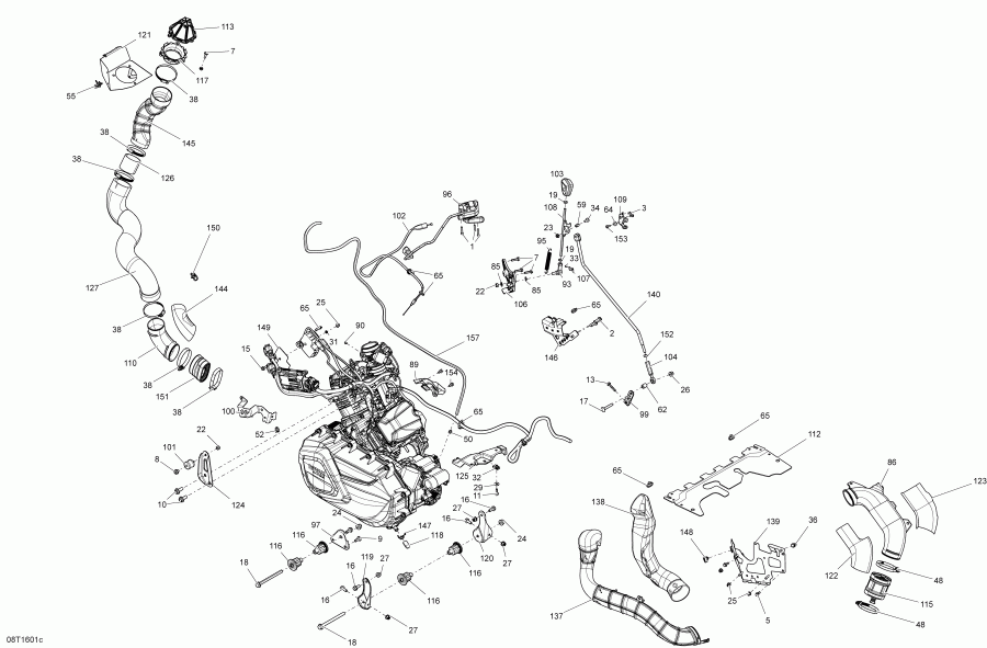 ���������� BRP ����������� Outlander L - Outlander L MAX, 2016 - Engine And Engine Support Xmr