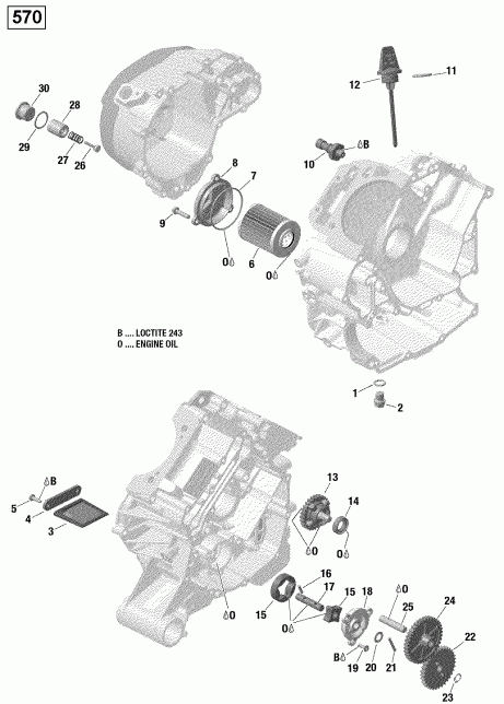 ATV  Outlander - Outlander MAX, 2016 - Engine Lubrication 570 Efi