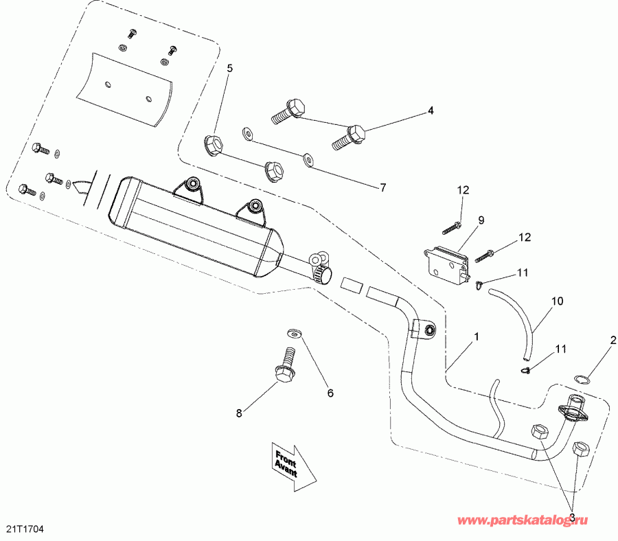 BRP DS 70, 2017  - Exhaust System