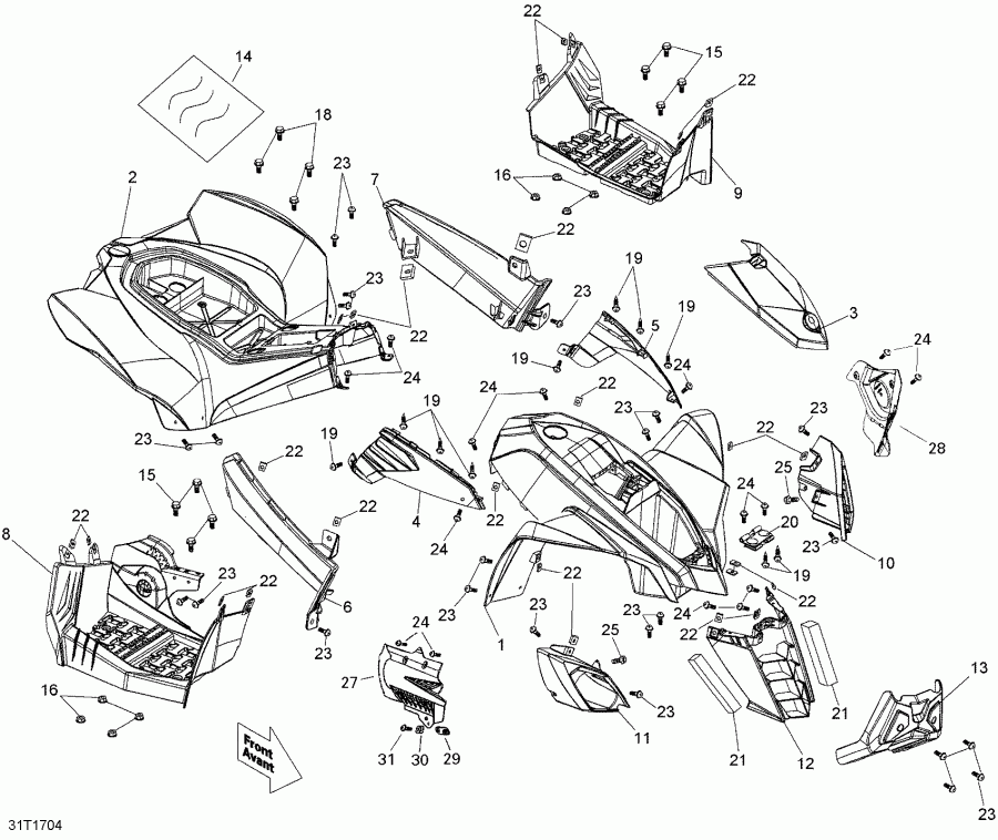 ATV BRP DS 70, 2017  - Body And Accessories