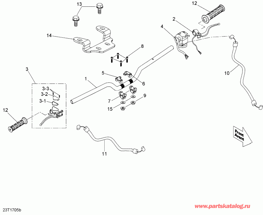 BRP DS 90, 2017 - Handlebar