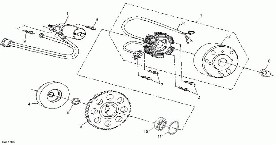 BRP DS 90 X, 2017 - Magneto And Electric Starter