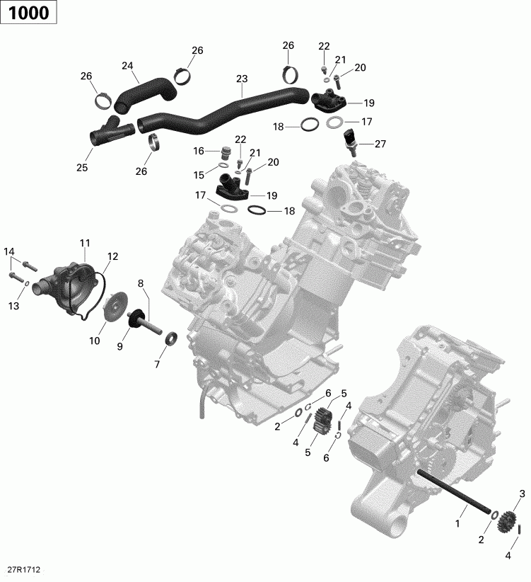 ����������  Outlander 6X6 - 1000 EFI, 2017 - Engine Cooling 1000 Efi
