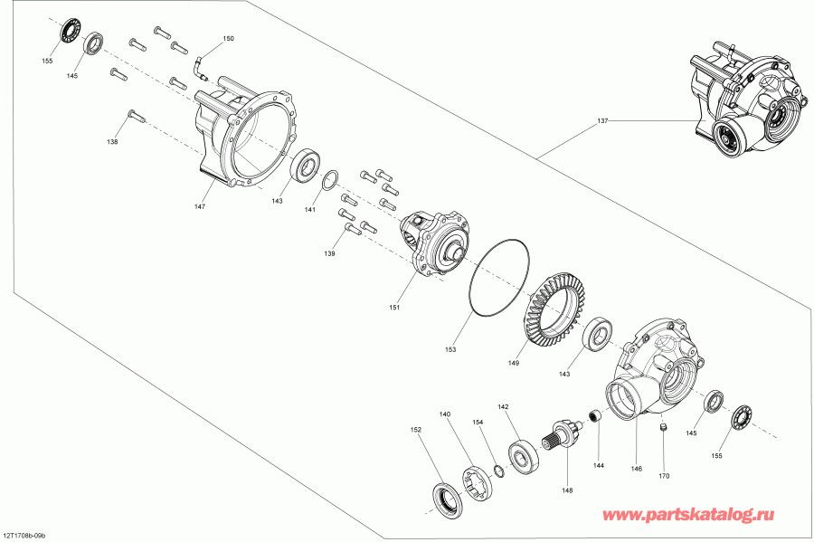 ������������ BRP ������ Outlander 6X6 - 1000 EFI, 2017 - Drive System, Front Differential
