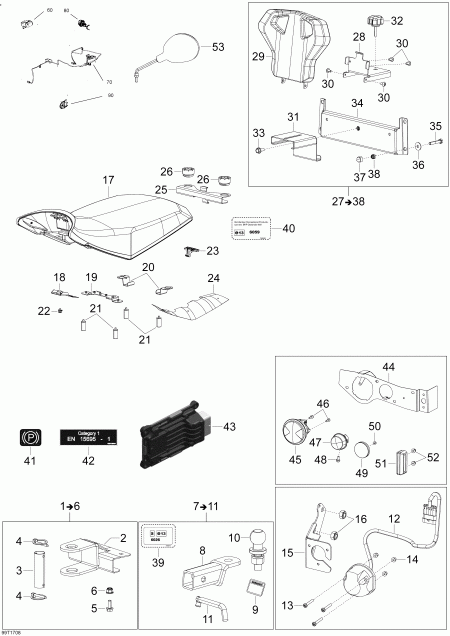 ATV BRP  Outlander 6X6 - 650 EFI, 2017 - T3 Parts