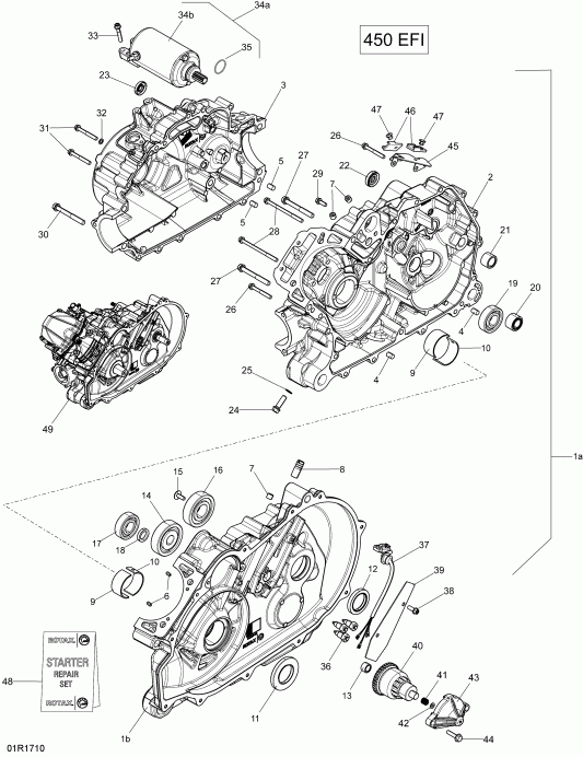 ATV Bombardier Outlander - Outlander MAX 450-570, 2017 - Crankcase 450 Efi