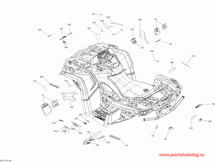 ATV BRP ������ Outlander - Outlander MAX 450-570, 2017 - Decals All Models
