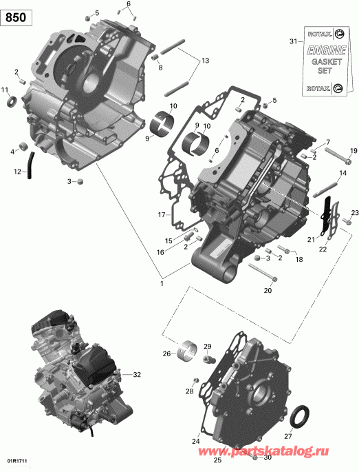 ATV BRP - Crankcase 850 Efi