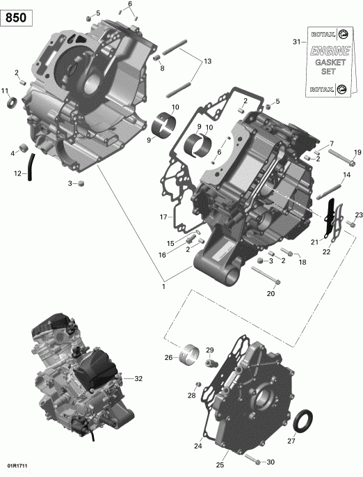    Renegade, 2017 - Crankcase 850 Efi