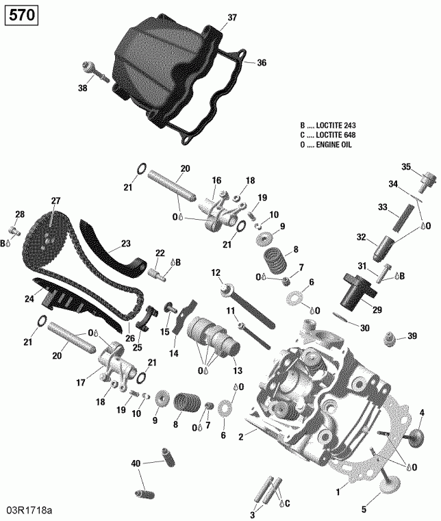  Bombardier Renegade, 2017  - Cylinder Head, Front 570 Efi