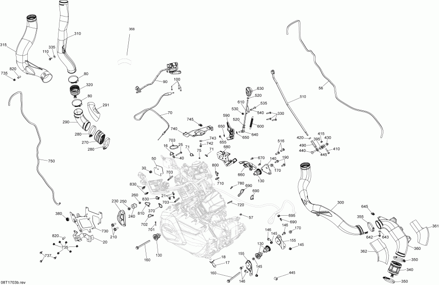 ���������� BRP Renegade, 2017 ������ - Engine And Engine Support Xmr