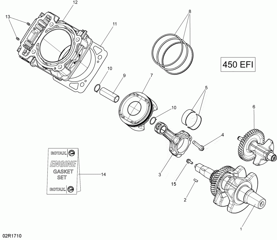   Outlander 450 EFI, 2018  - Crankshaft And Pistons 450 Efi