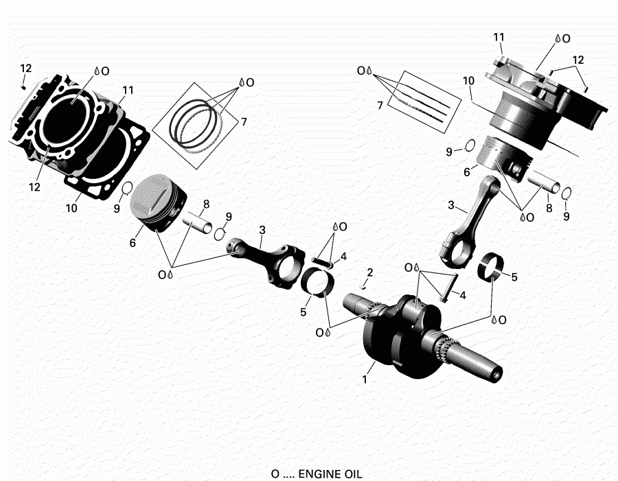 ATV - Crankshaft, Piston And Cylinder