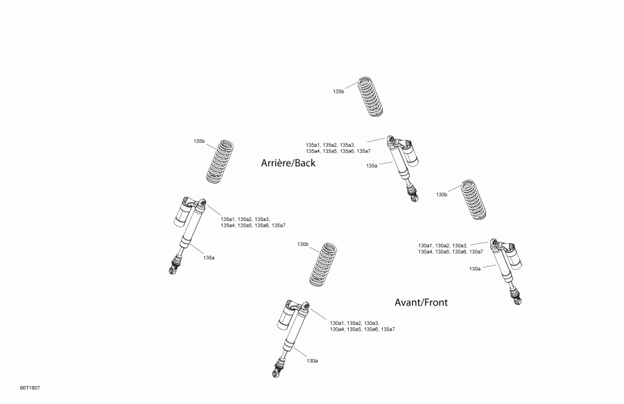 ATV Bombardier Renegade T3 650 EFI, 2018 - Shocks