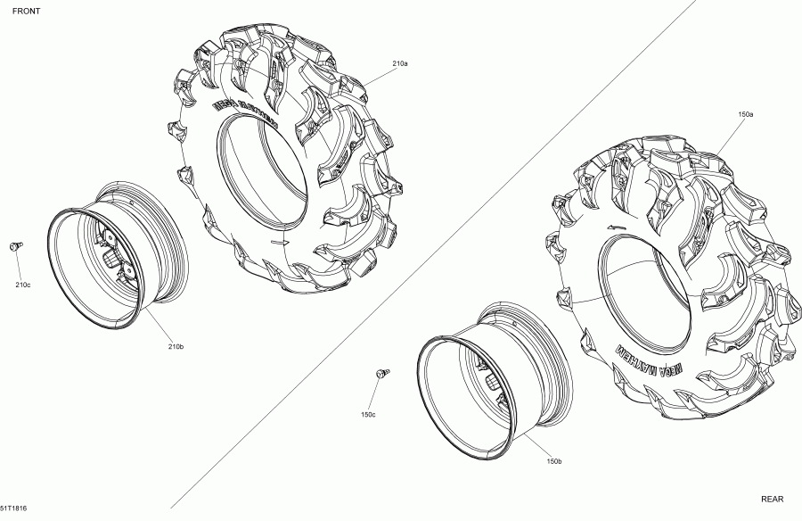 BRP Outlander 650 EFI (Including T3 old EU Regulation - Built before Nov 2017) MY2018 - Wheels � Tires G2 Outlander Package Xmr