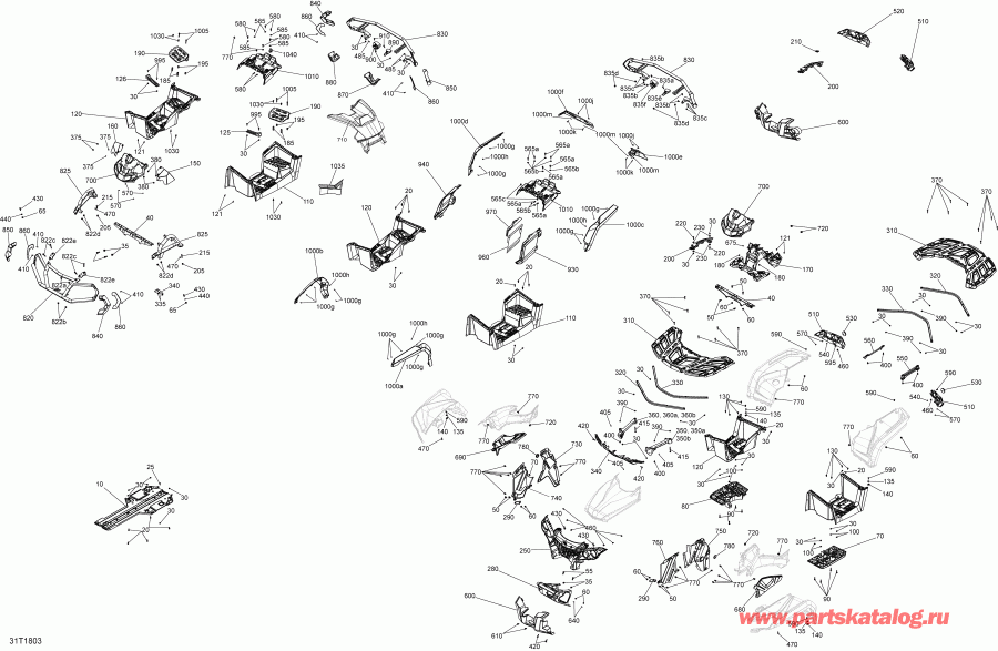  Bombardier  Outlander 650 EFI (Including T3 old EU Regulation - Built before Nov 2017) MY2018 - Body And Accessories G2 Outlander Except Mos & Xmr