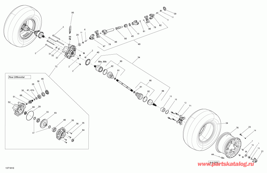  BRP Outlander 6X6 T3 1000 EFI, 2018  - Drive, Rear
