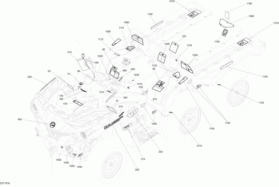  BRP  Outlander 6X6 T3 1000 EFI, 2018 - Decals