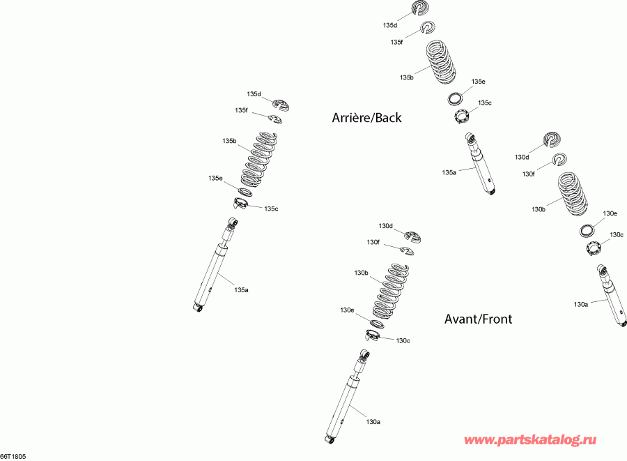 BRP Outlander T3 570 EFI, 2018 (3FJD)  - Shocks Pro