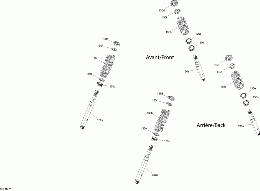 Bombardier Outlander 570 EFI, 2018 - Shocks Package Pro