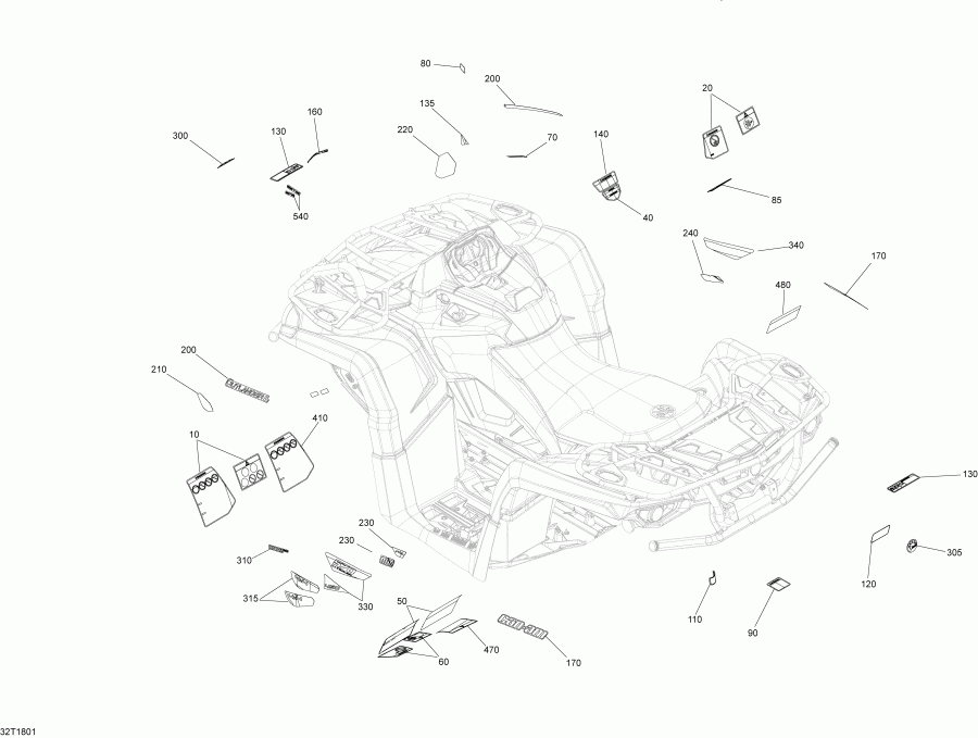 ���������� BRP Outlander 570 EFI, 2018 ������ - Decals Outlander 450-570