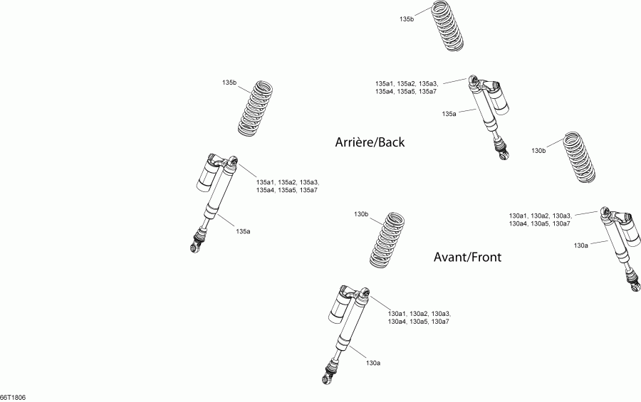    Outlander 850 EFI, 2018 - Shocks Xtp