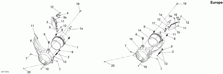 BRP DS 250, 2018 - Headlights North America, International