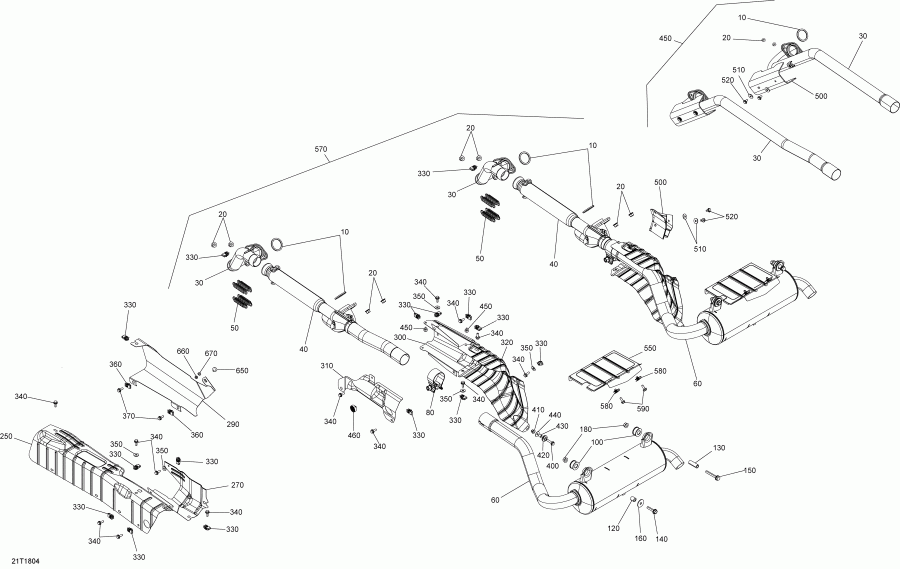   Outlander T3 MAX 570 EFI, 2018  - Exhaust