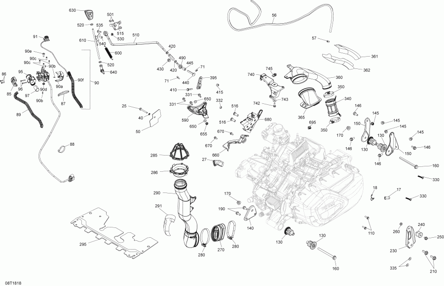   Outlander T3 MAX 570 EFI PRO, 2018 (3SJC) - Engine