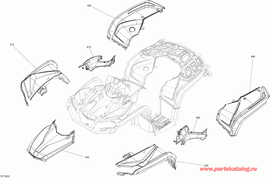    Outlander MAX 850 EFI, 2018 - Fender  Central Panel Kit G2 Outlander Intense 