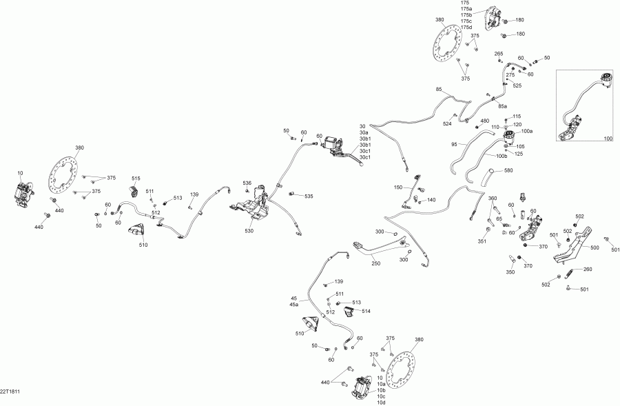 ATV BRP  Outlander T3 MAX 1000 EFI, 2018 - Brakes Without Abs