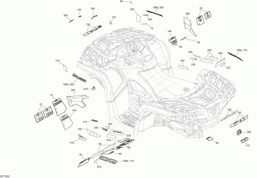   Outlander 1000R EFI - XMR - 2018 - Decals G2 Outlander