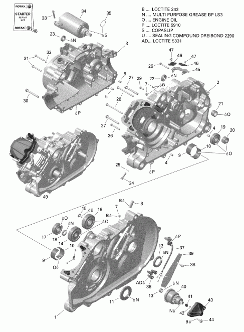 ATV  ����������� 001 - Outlander 450 EFI - International - European Communities, 2019 - Crankcase