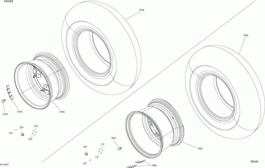   001 - Outlander 450 EFI - T3, 2019  - Wheels Outlander Std