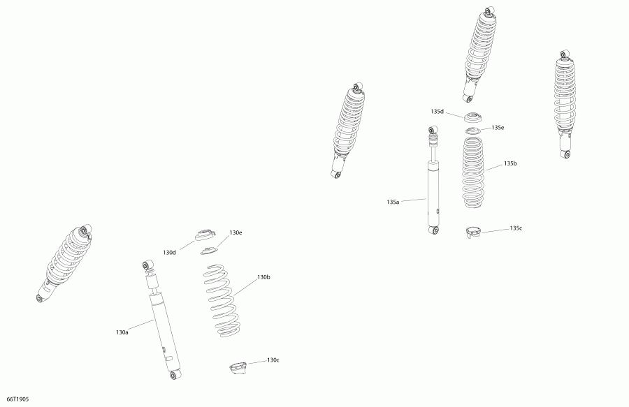 Bombardier  001 - Outlander 6X6 - 450 EFI - T3, 2019 - Shocks Outlander 6x6