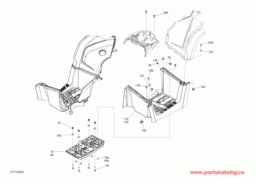 ����������  001 - Outlander 6X6 - 450 EFI - T3, 2019 ������ - Body And Accessories Outlander 6x6 450 Efi Squadron Green Middle