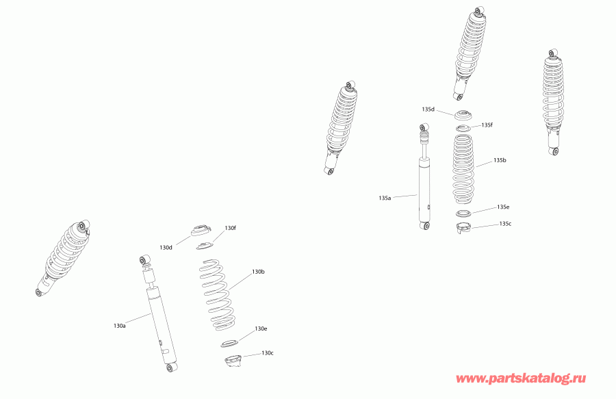  Bombardier 001 - Outlander 6X6 - 650 EFI - International, 2019  - Shocks Outlander 6x6