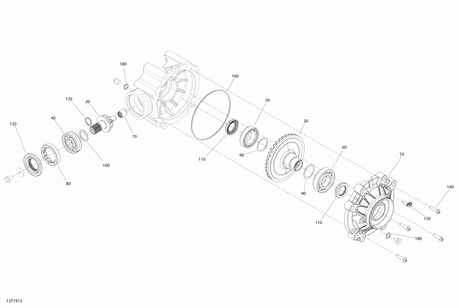 ATV BRP ����������� 001 - Outlander 6X6 - 650 EFI - International, 2019 - Rear Drive Outlander 6x6 Rear Differrential