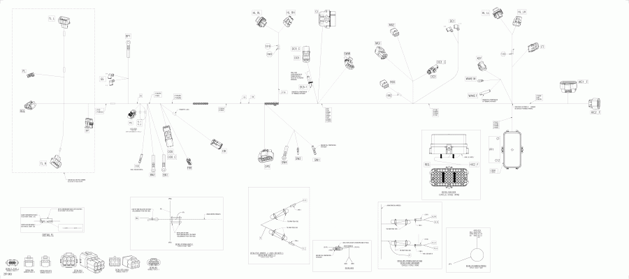 001 - Outlander 6X6 - 650 EFI - International, 2019 - Main Harness 710006171